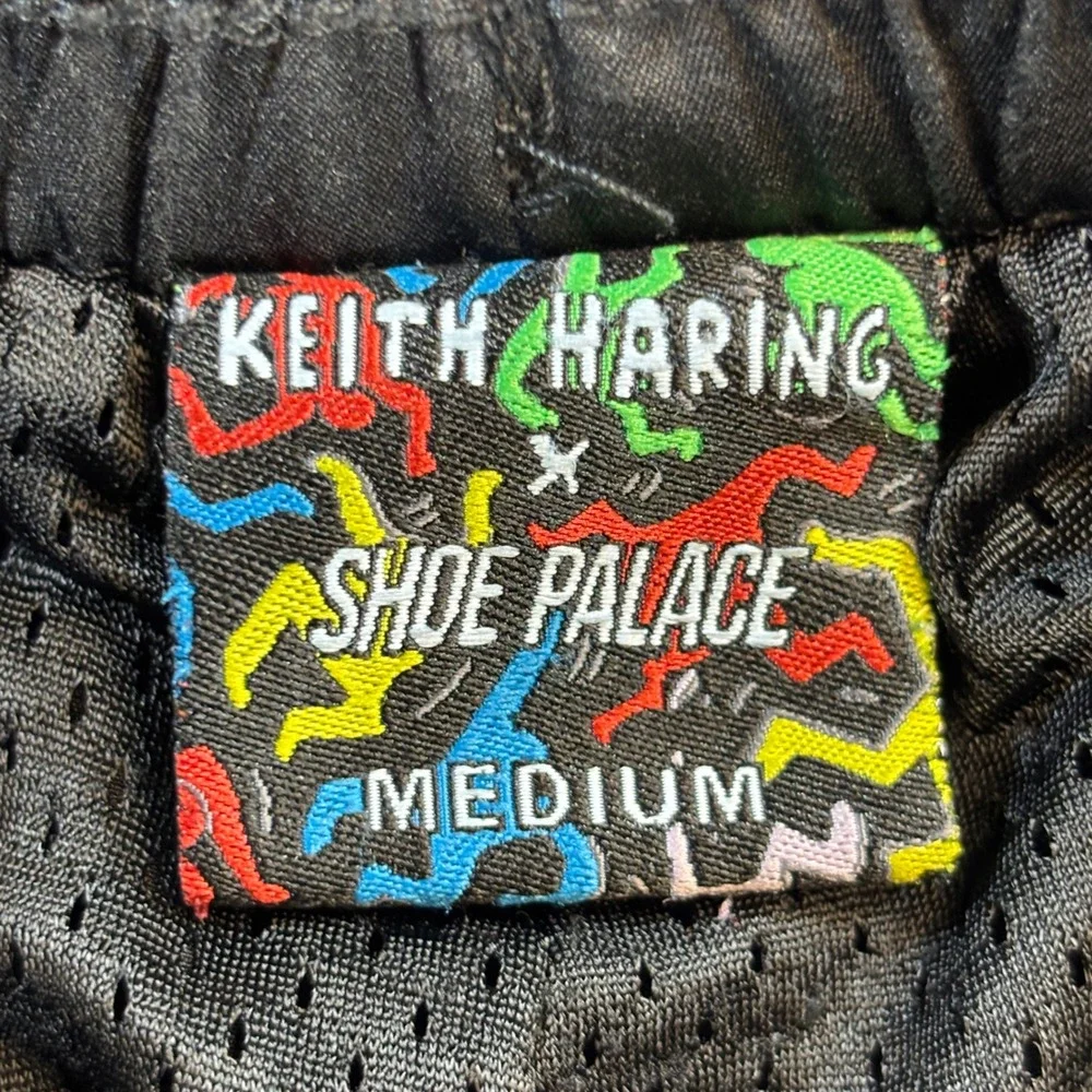 Keith Haring Shoe Palace Shorts Men Medium Black Wearable Pop Art Streetwear